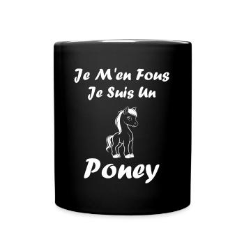 Humour poney - Mug uni - noir - Devant