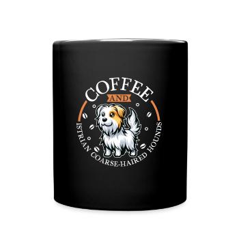 Coffee and Rough-haired Istrian Hound - Full Colour Mug - black - Front