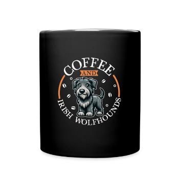 Café et Irish Wolfhound - Mug uni - noir - Devant