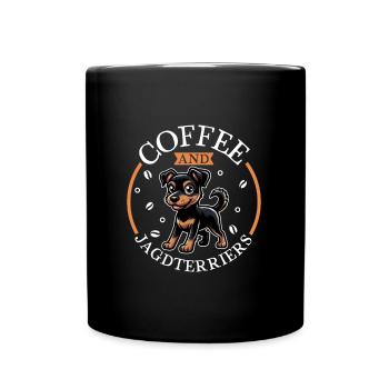 Coffee and German Hunting Terrier - Full Colour Mug - black - Front