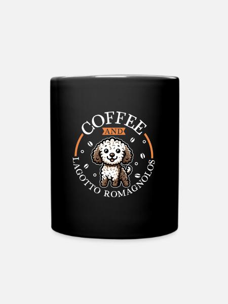 Kaffee und Lagotto Romagnolo - Tasse einfarbig - Schwarz