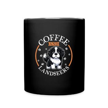 Café et Landseer - Mug uni - noir - Devant