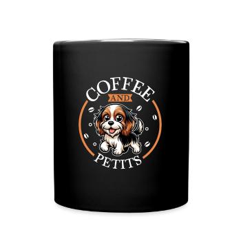 Kaffee und Petit Basset Griffon Vendéen - Tasse einfarbig - Schwarz - Vorne