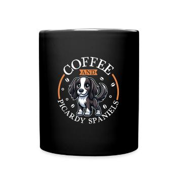 Kaffee und Epagneul Picard - Tasse einfarbig - Schwarz - Vorne
