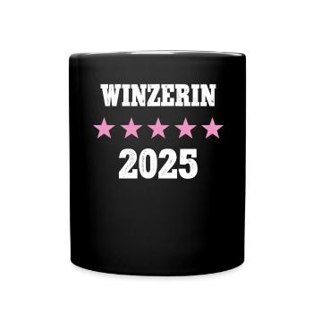 Winzerin 2025 Ausbildung Prüfung Winzer Weinbauer - Tasse einfarbig - Schwarz - Vorne