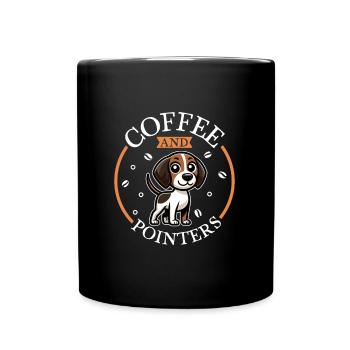 Coffee and English Pointer - Full Colour Mug - black - Front