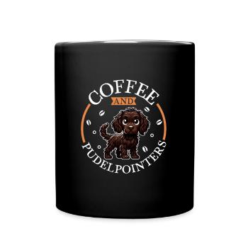 Kaffee und Pudelpointer - Tasse einfarbig - Schwarz - Vorne