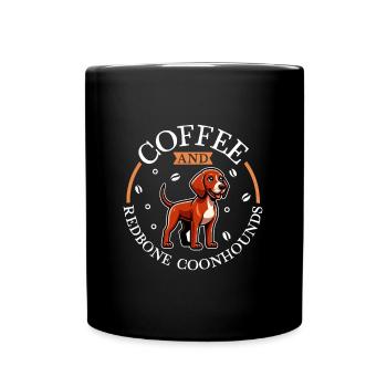 Coffee and Redbone Coonhound - Full Colour Mug - black - Front