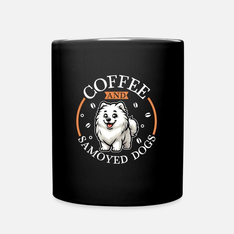 Kaffee und Samojede - Tasse einfarbig - Schwarz
