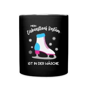 Mein Kostüm ist in der Wäsche Eiskunstlauf Eistanz - Tasse einfarbig - Schwarz - Vorne