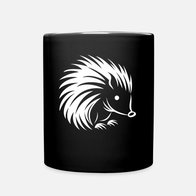 Stachelschwein - Tasse einfarbig - Schwarz