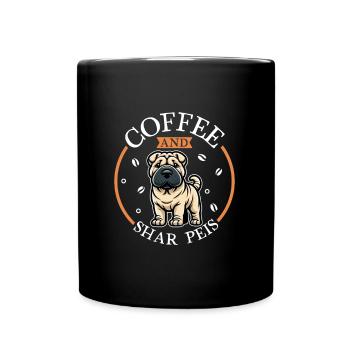 Café et Shar-Pei - Mug uni - noir - Devant