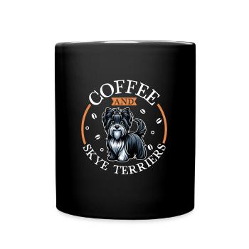 Café et Skye Terrier - Mug uni - noir - Devant