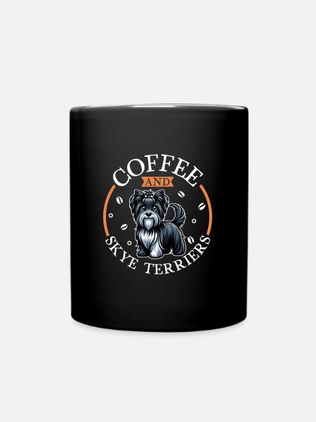 Kaffee und Skye Terrier - Tasse einfarbig - Schwarz
