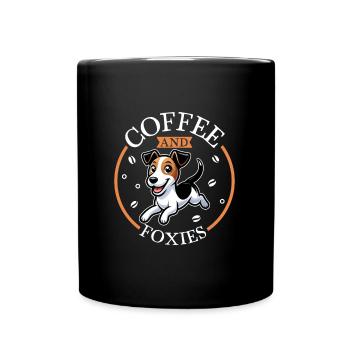 Kaffee und Glatthaar-Foxterrier - Tasse einfarbig - Schwarz - Vorne