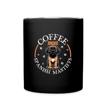 Kaffee und Mastín Español - Tasse einfarbig - Schwarz - Vorne