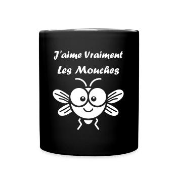 Insecte Citation humour mouche - Mug uni - noir - Devant