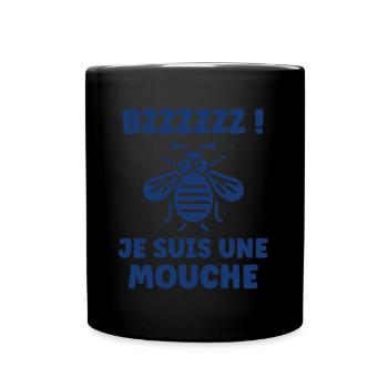 Insecte Citation humour mouche - Mug uni - noir - Devant