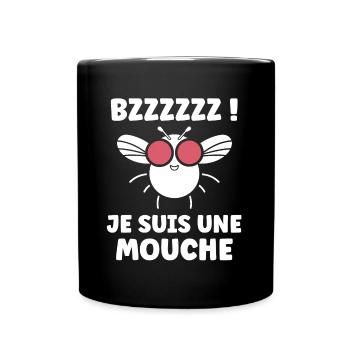 Insecte Citation humour mouche - Mug uni - noir - Devant