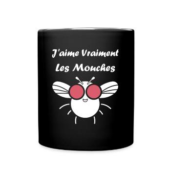 Insecte Citation humour mouche - Mug uni - noir - Devant