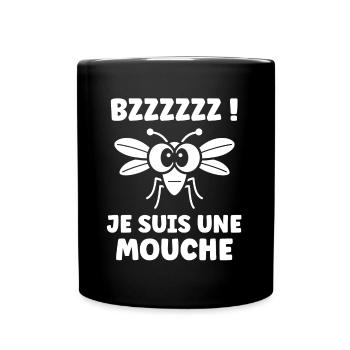 Insecte Citation humour mouche - Mug uni - noir - Devant