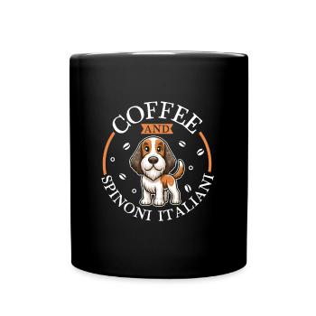 Café et Spinone Italiano - Mug uni - noir - Devant