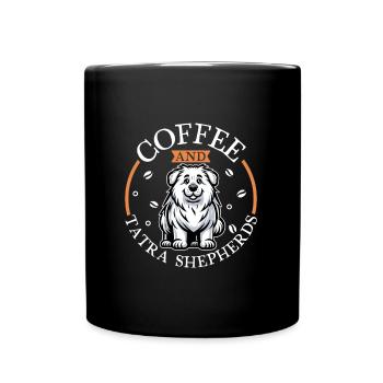 Kaffee und Polski Owczarek Podhalanski - Tasse einfarbig - Schwarz - Vorne