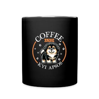 Café et Kyi Apso tibétain - Mug uni - noir - Devant