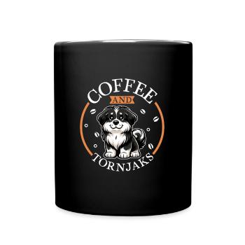 Kaffee und Tornjak - Tasse einfarbig - Schwarz - Vorne