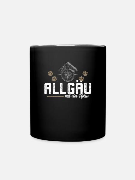 Wandern mit Hund im Allgäu - Tasse einfarbig - Schwarz