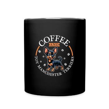 Coffee and Manchester Terrier - Full Colour Mug - black - Front