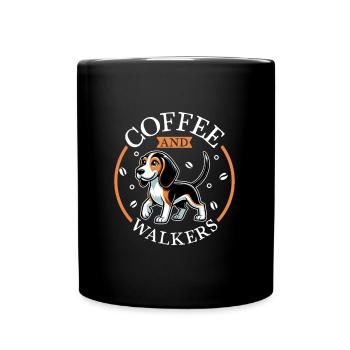 Coffee and Treeing Walker Coonhound - Full Colour Mug - black - Front
