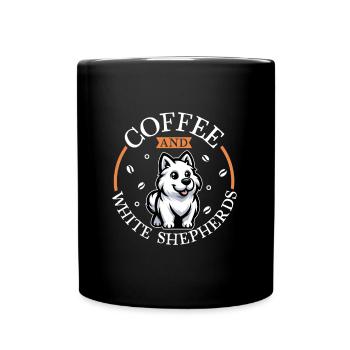 Coffee and White Shepherd - Full Colour Mug - black - Front