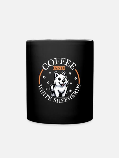 Café et berger blanc - Mug uni - noir