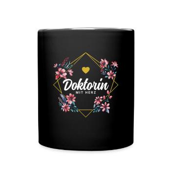 Doktorin mit Herz - Tasse einfarbig - Schwarz - Vorne