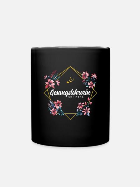 Gesangslehrerin mit Herz - Tasse einfarbig - Schwarz