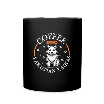 Café et Yakutskaya Laika - Mug uni - noir - Devant