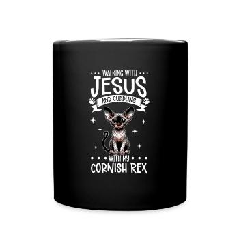 Jésus et mon Rex de Cornouailles - Mug uni - noir - Devant