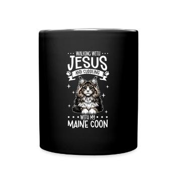 Jésus et mon Maine Coon - Mug uni - noir - Devant