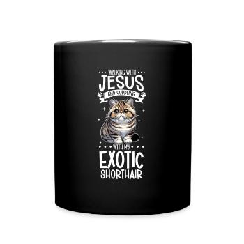 Jésus et mon exotique à poil court - Mug uni - noir - Devant