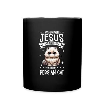 Jésus et mon chat persan - Mug uni - noir - Devant