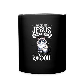 Jésus et mon Ragdoll - Mug uni - noir - Devant