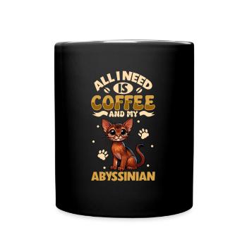 Le café et mes Abyssins - Mug uni - noir - Devant