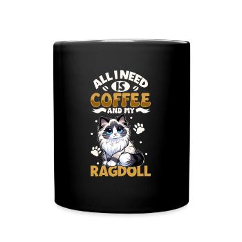 Le café et ma poupée de chiffon - Mug uni - noir - Devant