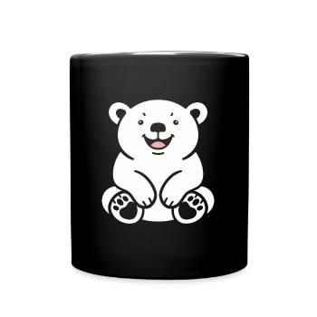 Eisbär - Tasse einfarbig - Schwarz - Vorne