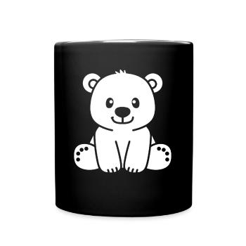 Eisbär - Tasse einfarbig - Schwarz - Vorne