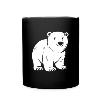 Eisbär - Tasse einfarbig - Schwarz - Vorne