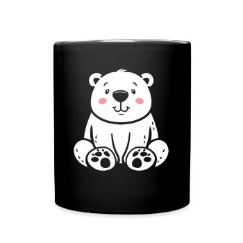 Eisbär - Tasse einfarbig - Schwarz - Vorne