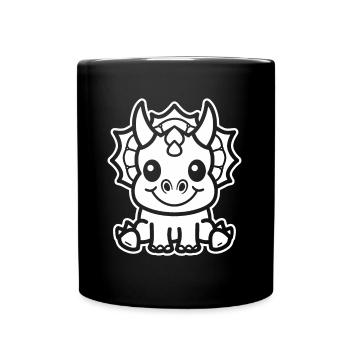 Triceratops - Full Colour Mug - black - Front