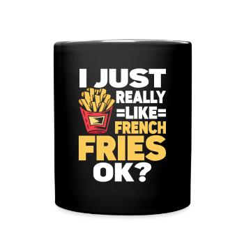 French Fries Food Pun Potato - Full Colour Mug - black - Front